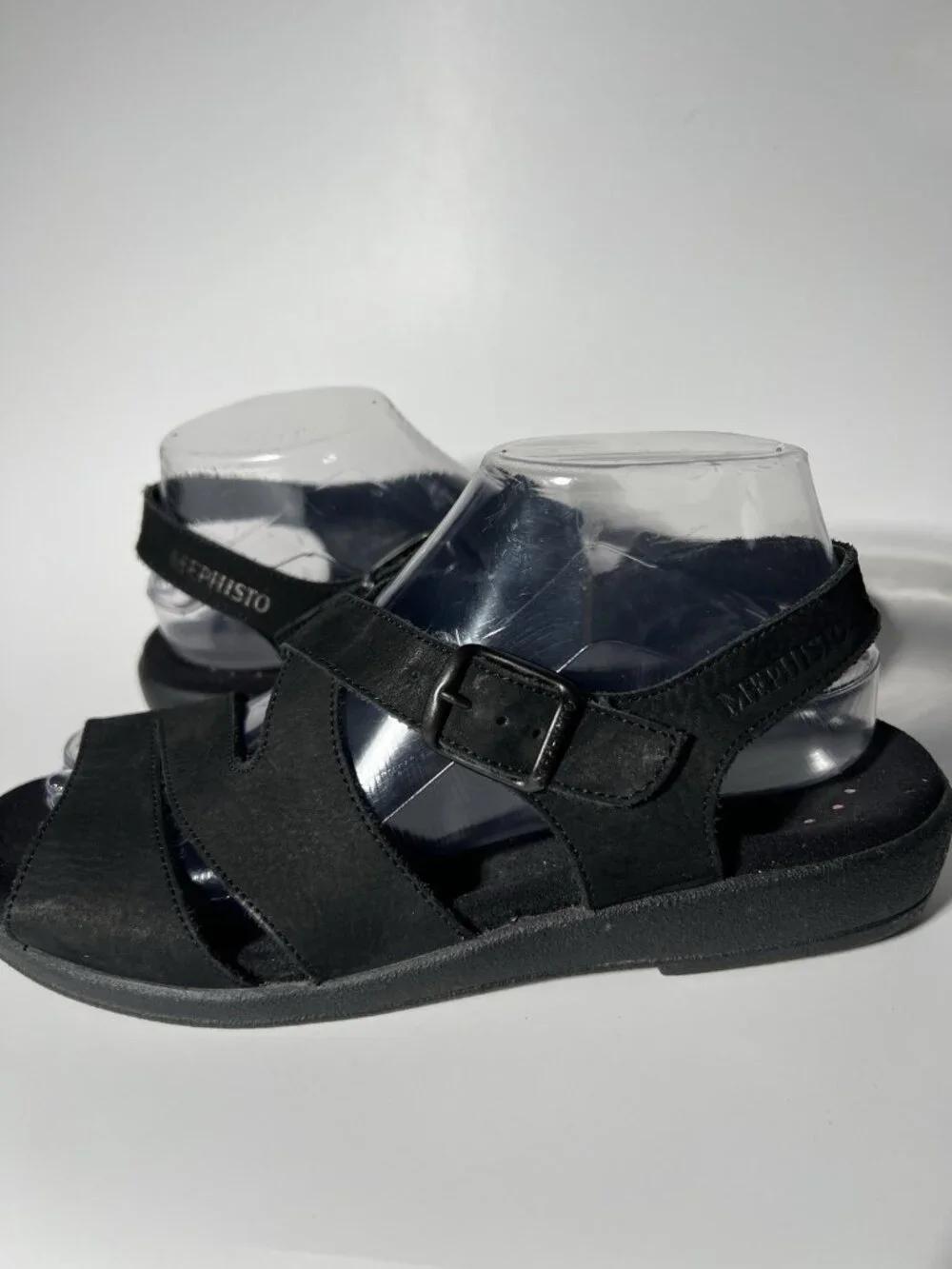 Mephisto Nubuck Leather Walking Sandals Black Women’s US 8.5 EU 39